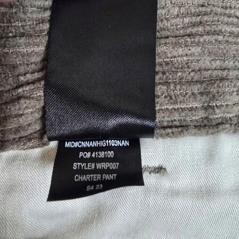 Roark Charter Corduroy‎ Pleated Pants Boot Cut High Rise Taupe Size 25
